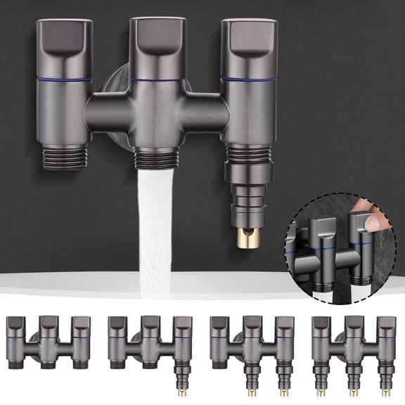 Stainless Steel Kitchen Faucet with Three Control Valves and Angle Adjustment for Durable Rust-Resistant Performance in Modern Home Sinks Topliu