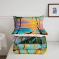 thumbnail image 5 of jejeloiu Sunset Beach Hammock Twin Comforter Sets For Girls,Palm Tree Pattern Bedding Set,Multicolor,Colorful Stars Reversible,2 Pieces,1 Comforter and 1 Pillowcase, 5 of 7