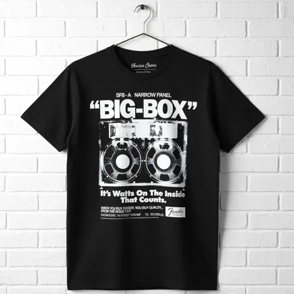 Fender Big-Box Watts on the Inside Men's T Shirt (Black, AdultS)