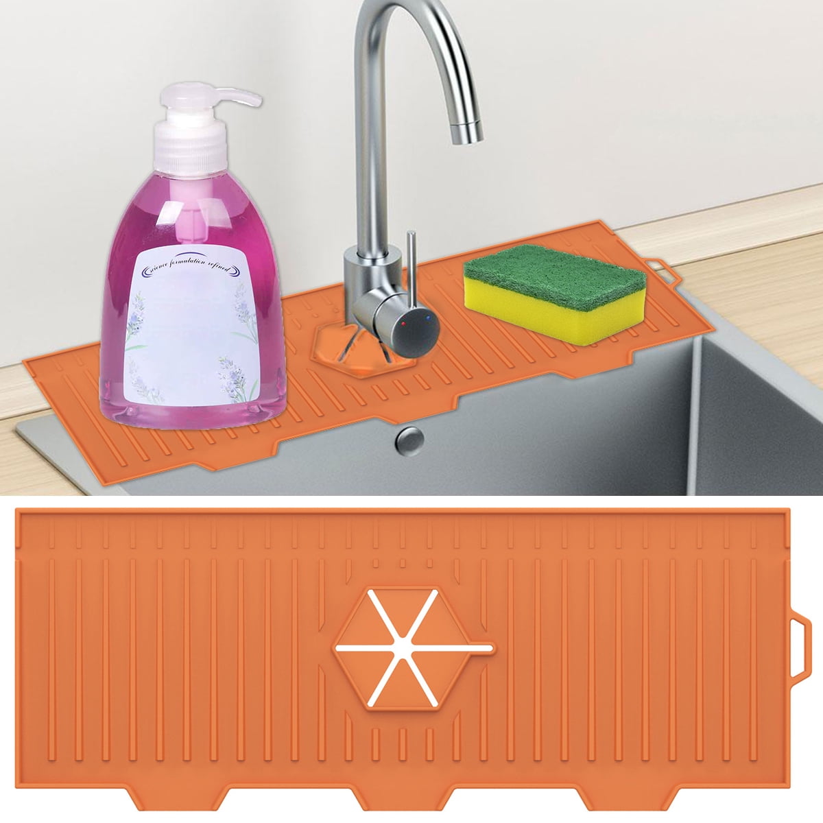 Toorise Kitchen Sink Splash Guard Silicone Faucet Water Catcher Mat