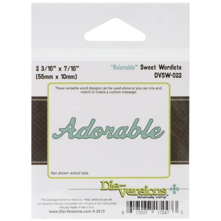 Die-Versions Sweet Wordlets Die-Adorable, 2.187"X.4375", Pk 2, Die-Versions