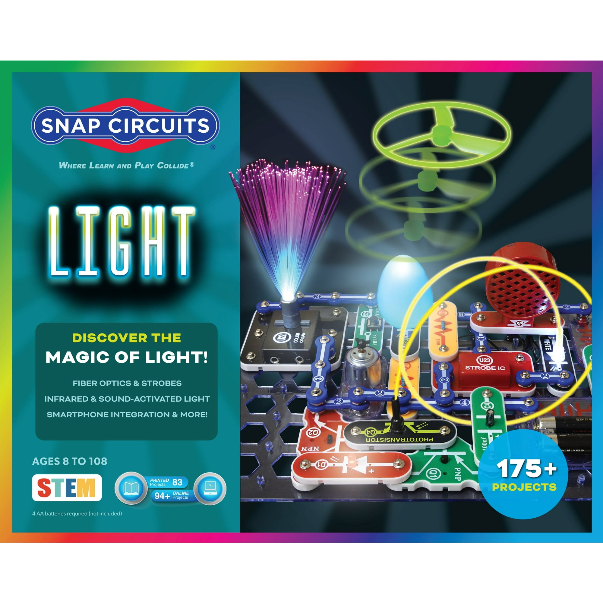 Snap Circuits® Light SCL175 | Electronic Science Kit | 175 Project STEM Educational Toys | Ages 8+