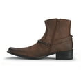 thumbnail image 4 of Ferro Aldo Reyes MFA606332 Mens Memory Foam Casual High Western Buckle Strap Ankle Dress Boots, in Maple Brown, Men's Size 11, 4 of 8
