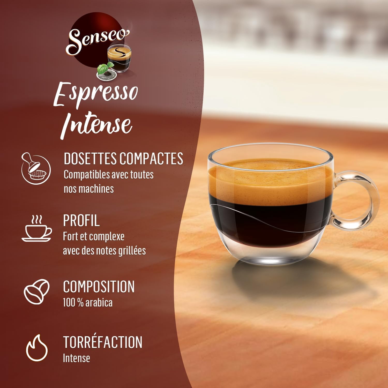 Senseo Espresso Coffee Pods ,Dark Roast Pads Arabica Blend Compatible with Philips Senseo Coffee Machines,3 Packs of 32 Pods
