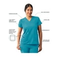 thumbnail image 3 of Adar Addition Scrubs For Women - Modern V-Neck Scrub Top, 3 of 7