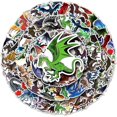 thumbnail image 1 of KAIYANG Paquete de 100 pegatinas de dragón para botellas de agua, portátiles, teléfonos, guitarras, patinetas, ordenadores, maletas y bicicletas, 1 of 5