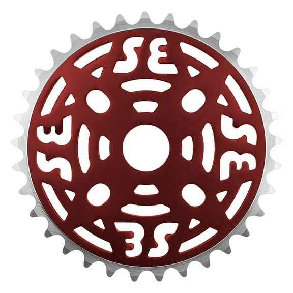 SE Bikes One Piece Chainring 33t 1pc 1/2in x 1/8in Aluminum Anodized Red