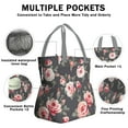 thumbnail image 3 of Pioneer Flower Floral Print Pattern Drawstring Lunch Bag Women - Drawstring Lunch Bag Insulated for Work Office - Stain-Resistant Large Lunchbags for Women with Multi-Pockets, 3 of 6