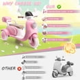 thumbnail image 3 of Farmdex 12V Kids Electric Motorcycle, 2 Seater Ride on Toys, 3 Wheel Ride on Motorcycle with Storage Box, USB, Music, LED Lights, Age 2+, Pink, 3 of 8