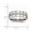 thumbnail image 2 of Stainless Steel Brushed and Polished CZ Ring, 2 of 8