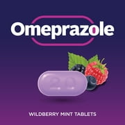Equate Omeprazole Delayed Release Coated Tablets 20 mg, Wildberry Mint, 14 Count, Compare to Prilosec OTC