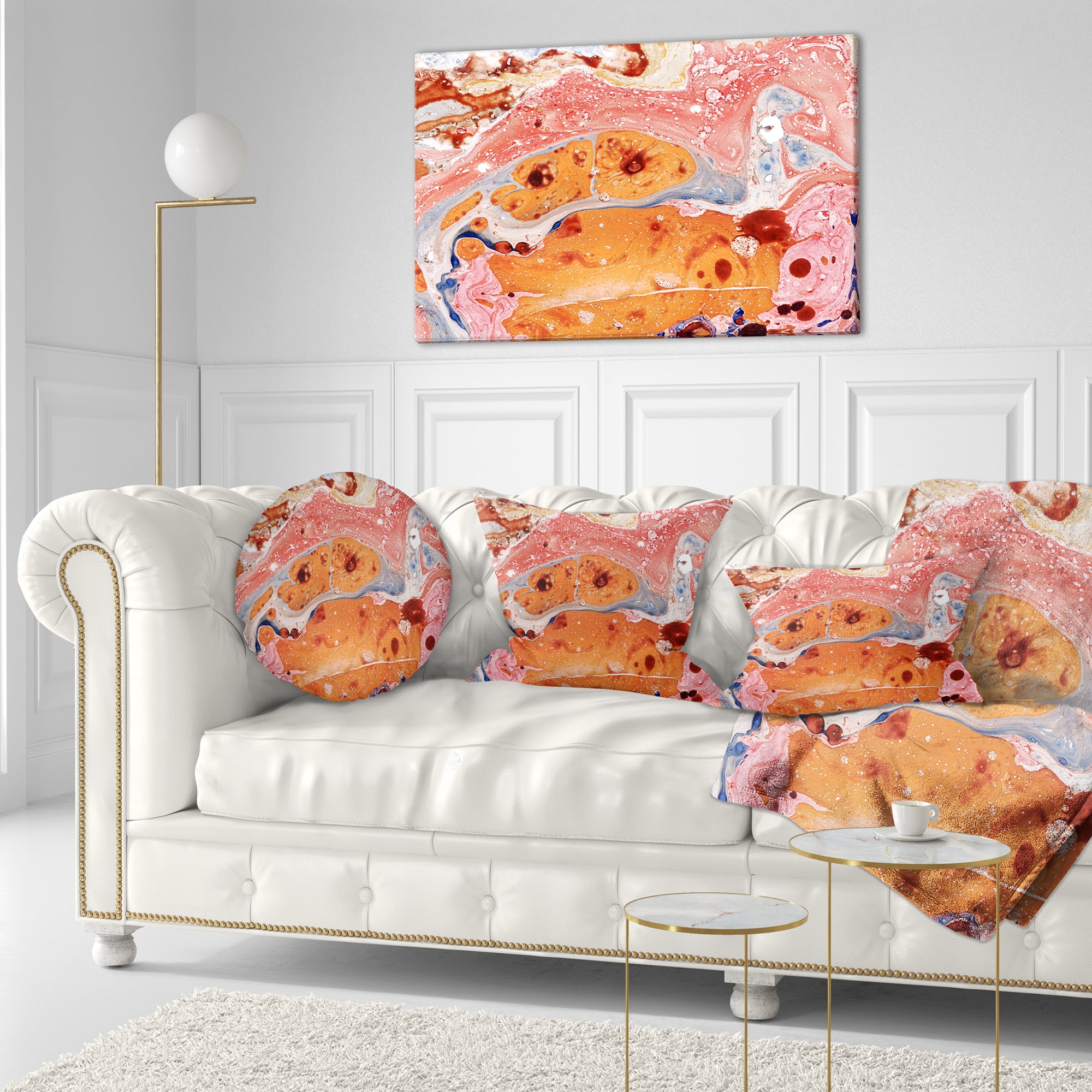 Designart Rose Abstract Fusion - Abstract Throw Pillow - 12x20
