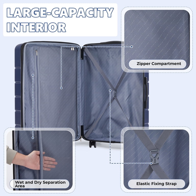 stina type L / blue rose×gray Mサイズ GIANNA 28 Inch Hardside Luggage, Expandable Rolling Luggage with