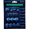 thumbnail image 3 of Set of 15 Large High-Visibility Polyhedral Dice: Opaque Black with White Numbers (3d4 4d6 2d8 1d10 1d% 1d12 3d20), 3 of 4