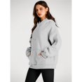 thumbnail image 6 of Womens Oversized Hoodies Fleece Sweatshirts Fall Fashion Pullover Sweaters Winter Clothes White Ash M, 6 of 9