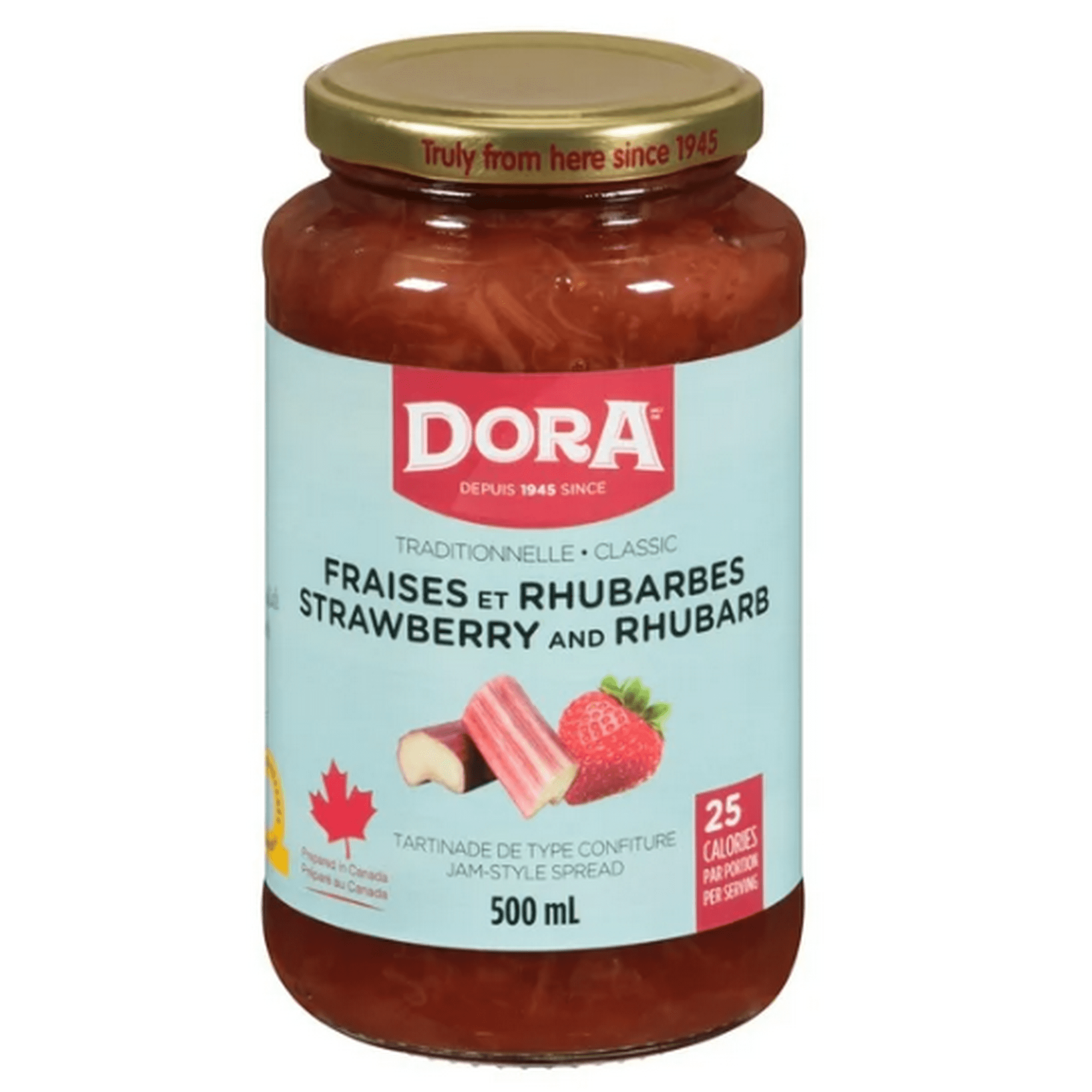 Dora Traditional Strawberry and Rhubarb with Pectin, 500mL
