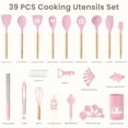 thumbnail image 5 of Astercook Silicone Cooking Utensils Set, 38 PCS Kitchen Utensils Set for 446°F Heat Resistant, Food Grade Utensil Sets with Wooden Handle, Kitchen Gadgets for Nonstick Cookware BPA Free (Pink), 5 of 9
