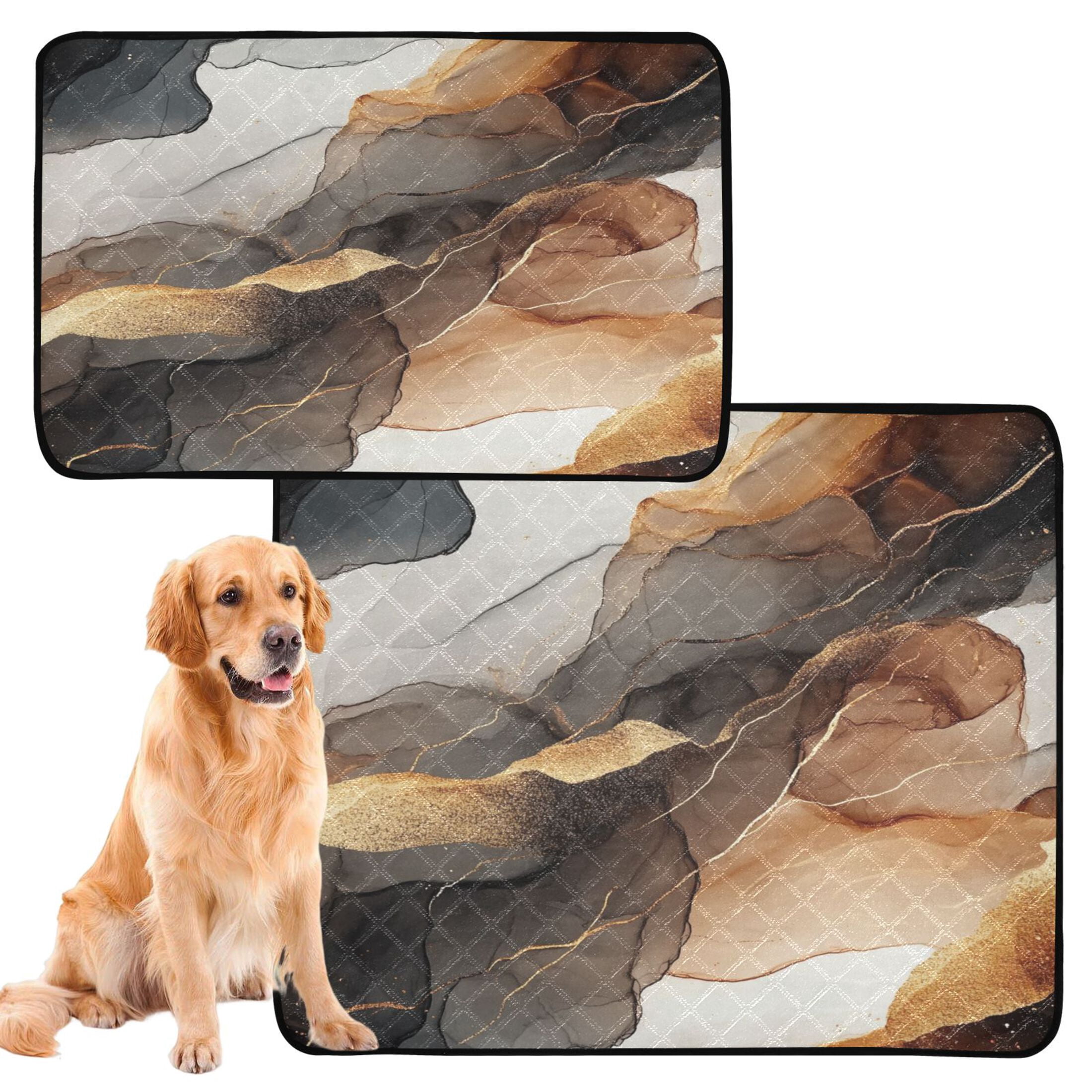 Qxltty Brown Texture Cat litter Pads Pet Set of 3 Diaper Mats Center Anti-leakage Layer Absorbent Soft and Comfortable