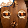 thumbnail image 4 of Racsoh 2 Pcs Halloween Pumpkin Placemat Set, Heat Resistant Hollow Out Table Mat, Non Slip Woven Placemat, for Thanksgiving Dinner Party Decor (Orange), 4 of 7