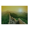 thumbnail image 2 of Landscape Cutting Board, Famous Place in Jinshanling Rocky Fences Dreamy Surreal Image, Decorative Tempered Glass Cutting and Serving Board, Large Size, Green Earth Yellow, by Ambesonne, 2 of 5