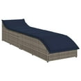 thumbnail image 3 of vidaXL Folding Sun Lounger with Cushion and Storage Gray Poly Rattan, 3 of 6