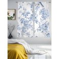 thumbnail image 3 of Blue White Flowers Sheer Curtains 63 Inch Length 2 Panels Set, Spring Summer Floral Botanical Voile Window Treatment Rod Pocket Curtains Sheers Drapes for Bedroom/Living Room/Kitchen 52x"63"x2, 3 of 7