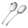 thumbnail image 2 of Shisuyan 2Pcs Stainless Steel Food Serving Spoons Practical Self-service Scoops (Silver), 2 of 8