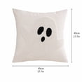 thumbnail image 2 of Halloween Ghost Pillow Cover 18 X 18 Inch Embroidered White Ghost Throw Pillow Case Spooky Home Decor for Halloween Party Living Room Bedroom 1 Pack, 2 of 5