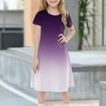 thumbnail image 2 of Teen Girls Dresses Short Sleeve Gradient Dress Casual Summer A-Line Sundress for Kids Soft & Breathable Fabric Ages 4-12 ,Sie:140, 2 of 7