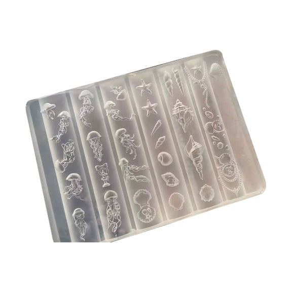 BQBQERT Professional Silicone 3D Nail Art Mold Unique Texture Ocean Series Nail Charm