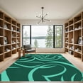 thumbnail image 2 of ODIKA 3'x5' Machine Washable Non-Slip Area Rug, Emerald Serpent Textured High Traffic Rug with Pad, Green, 927958, 2 of 8
