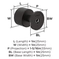 thumbnail image 5 of Amerock Balata 1 inch (25mm) Diameter Oil-Rubbed Bronze Cabinet Knob, 5 of 6