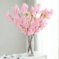 thumbnail image 2 of Artificial Flowers Cherry Blossom Branches Inch Fake Silk Cherry Blossom Flowers Arrangements for Wedding Party Home Decoration (Light Pink,3Pack), 2 of 5
