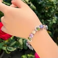 thumbnail image 5 of Beauty Silver Plated Multi Purple CZ Charm Bracelet Pageant Jewelry Accessories, 5 of 9