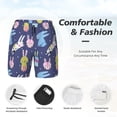 thumbnail image 3 of Balery Cartoon Rabbit Bañador para hombre, shorts de playa de secado rápido con entrepierna y forro de compresión-Small, 3 of 6