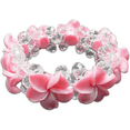 thumbnail image 2 of KC Hawaii He Pua Nani Plumeria Fimo Flower Bling Hawaiian Bracelet Rosy Pink, 2 of 2