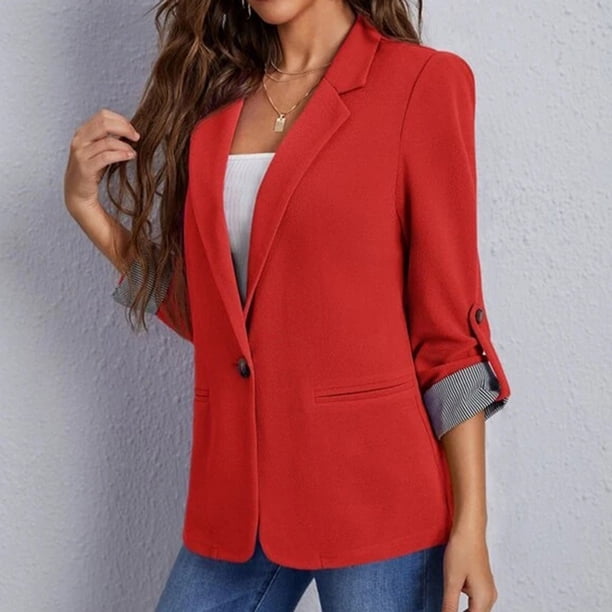 Chaqueta de negocios de color puro, chaqueta de negocios para mujer, chaqueta de negocios para mujer, abrigo de traje para mujer, compacto y ligero