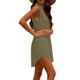 thumbnail image 7 of Hurxie Womens Sleeveless Swimsuit Coverup V Neck Bathing Suit Cover Ups Summer Swimwear Bikini Beach Cover Up Dress Army Green,S, 7 of 7