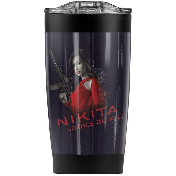 Nikita/Looks Do Kill Stainless Steel Tumbler 20 oz Coffee Travel Mug/Cup, Vacuum Insulated & Double Wall with Leakproof Sliding Lid | Great for Hot Drinks and Cold Beverages