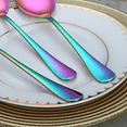 thumbnail image 6 of ReaNea Rainbow Flatware Serving Set of 8 Pieces, Silverware Serving Utensils Large Spoon Set, 6 of 10
