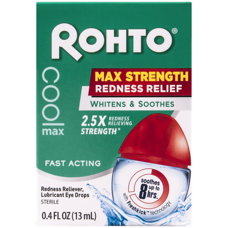Rohto Cool Max Redness Relieving Eye Drops, 0.4