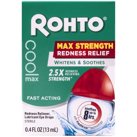 Rohto Cool Max Redness Relieving Eye Drops, 0.4 (Best Rohto Eye Drops)