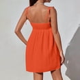 thumbnail image 5 of VEKDONE Mini Dresses for Women Loose Fit Spaghetti Strap Bow Babydoll Dress Summer Casual Vacation Flowy Beach Short Sundress Orange M, 5 of 7