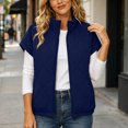thumbnail image 2 of NominalSnug Women Short Sleeve Quilted Vest Stand Collar Zip Up Lightweight Padded Outerwear With Side Pockets, 2 of 8