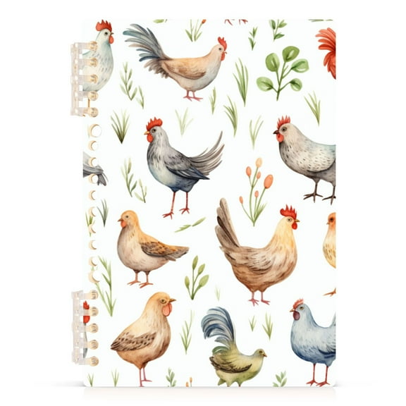 Spiral Journal Notebook Chicken College Ruled Notebook 8.3" x 5.7" A5 Lined Thick Paper Page