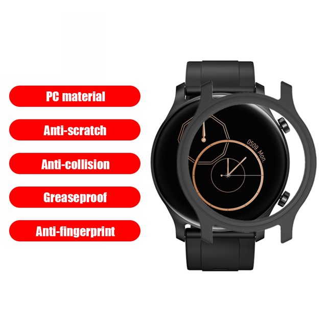 Kuymtek Funda protectora de reloj para Haylou RS3 LS04 Smartwatch Case Shell (negro)