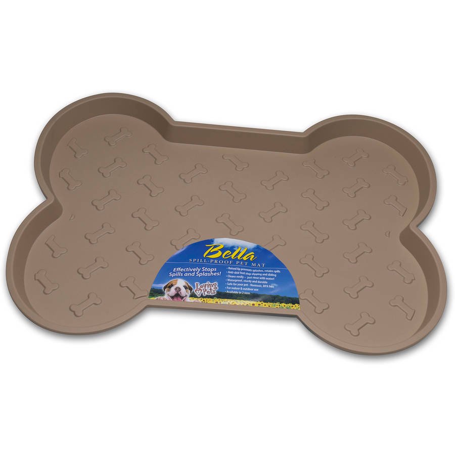 Bella SpillProof Bone Shaped Dog Food Mat, 18.25" x 13"