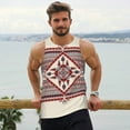 thumbnail image 6 of Zufioo Fashion Tatreez Print Men's Vest, Sleeveless Quick-drying Muscle T-shirt, Suitable for Sports Fitness, Home Leisure Wear-Medium, 6 of 7