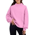 thumbnail image 2 of gakvbuo Mock Neck Pullover Sweatshirt for Women Solid Color Casual Loose Long Sleeve Tunic Blouse Fall Winter Warm Going Out Tops Fashion Oversize Sweatshirts, 2 of 6