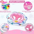 thumbnail image 3 of CQHVKQ 21" Inflatable Baby Pool Float Seat, Baby Swimming Ring for Swim Training, Toddler Inflatable Swimming Float with Double Airbag Safety Seat, Adjustable Infant Pool Floats 6-12 Months, Pink, 3 of 9